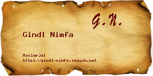 Gindl Nimfa névjegykártya